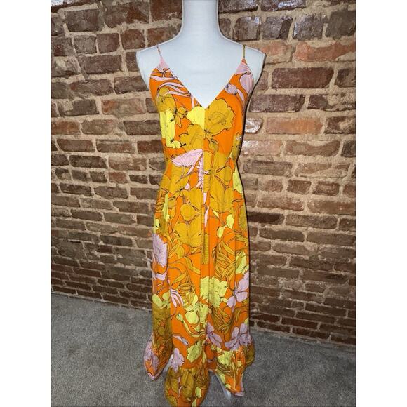 Anthropologie Plenty by Tracy Reese Floral Maxi Dress Sz L Boho Floral Pockets - Picture 8 of 11